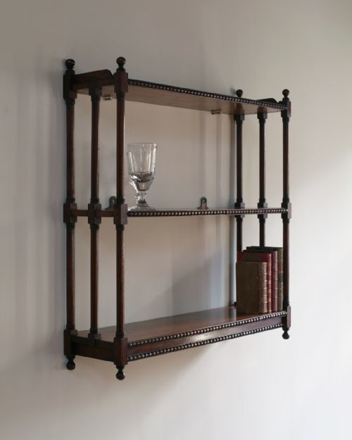 19TH CENTURY MAHOGANY WALL HANGING SHELVES - ADDITIONAL PHOTO 2