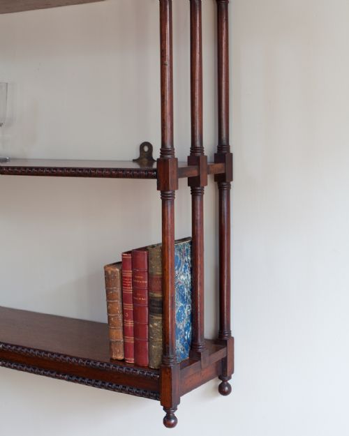 19TH CENTURY MAHOGANY WALL HANGING SHELVES - ADDITIONAL PHOTO 3
