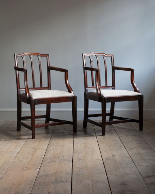 pair of georgian carver chairs - CATEGORY: ANTIQUE CHAIRS - DATED 19TH CENTURY