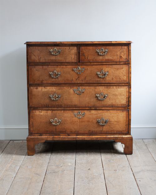 GEORGE II WALNUT AND FRUITWOOD CHEST OF DRAWERS - ADDITIONAL PHOTO 1