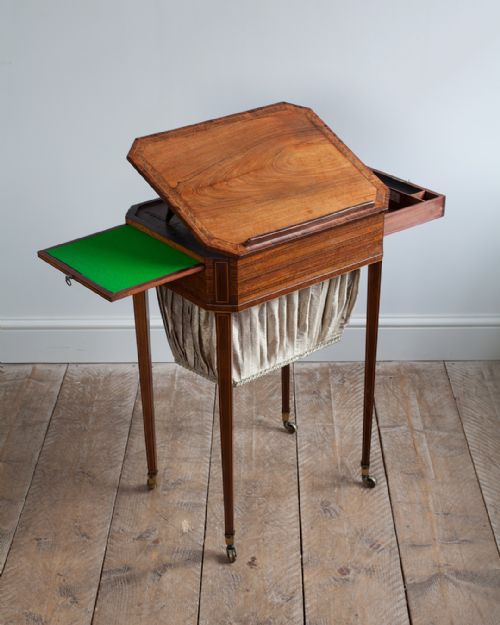 REGENCY ROSEWOOD OCTAGONAL WORK TABLE - ADDITIONAL PHOTO 3