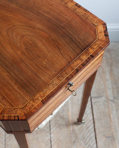 REGENCY ROSEWOOD OCTAGONAL WORK TABLE - ADDITIONAL PHOTO 4