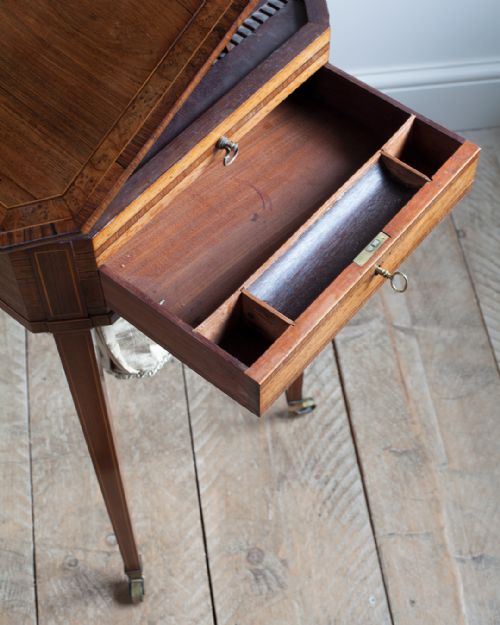 REGENCY ROSEWOOD OCTAGONAL WORK TABLE - ADDITIONAL PHOTO 8