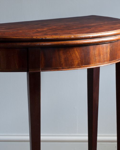 GEORGE III MAHOGANY DEMI LUNE CARD TABLE - ADDITIONAL PHOTO 1