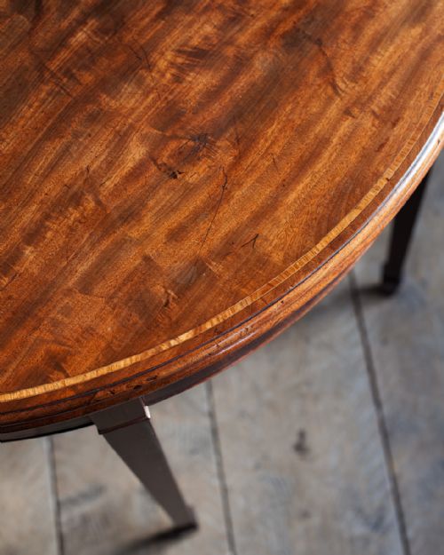 GEORGE III MAHOGANY DEMI LUNE CARD TABLE - ADDITIONAL PHOTO 4