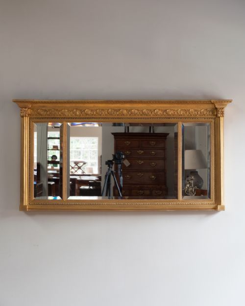late 19th century gilt overmantel mirror - CATEGORY: ANTIQUE MIRRORS - DATED 19TH CENTURY