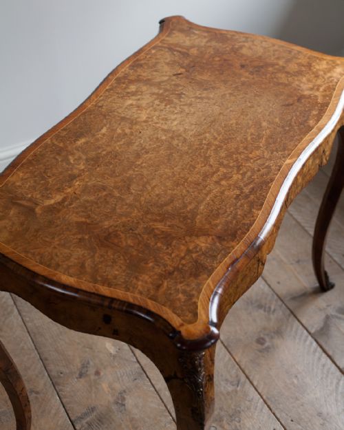 19TH CENTURY BURR WALNUT CARD TABLE - ADDITIONAL PHOTO 4