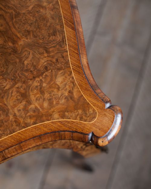 19TH CENTURY BURR WALNUT CARD TABLE - ADDITIONAL PHOTO 5