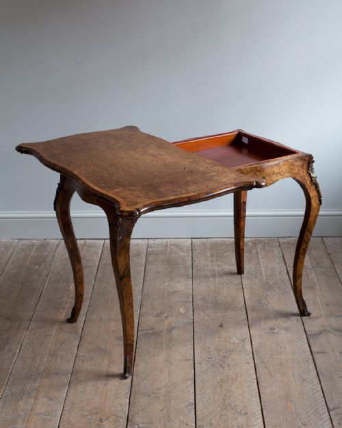 19TH CENTURY BURR WALNUT CARD TABLE - ADDITIONAL PHOTO 6