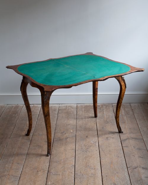19TH CENTURY BURR WALNUT CARD TABLE - ADDITIONAL PHOTO 7
