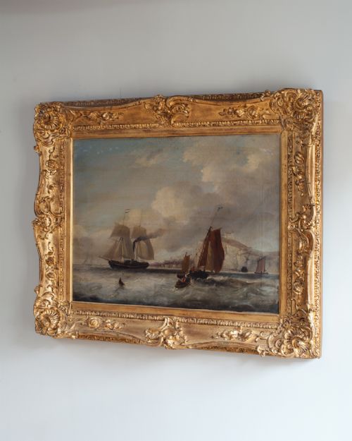 FINE 19TH CENTURY MARINE OIL PAINTING - ADDITIONAL PHOTO 1