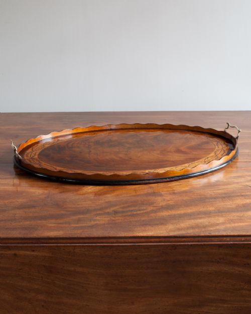 georgian mahogany oval tray - CATEGORY: ANTIQUE MISCELLANEOUS - DATED 18TH CENTURY