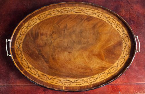 GEORGIAN MAHOGANY OVAL TRAY - ADDITIONAL PHOTO 1