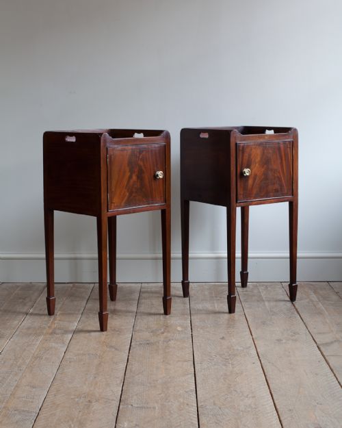 matched pair of george iv mahogany pot cupboards - CATEGORY: ANTIQUE CUPBOARDS - DATED 19TH CENTURY