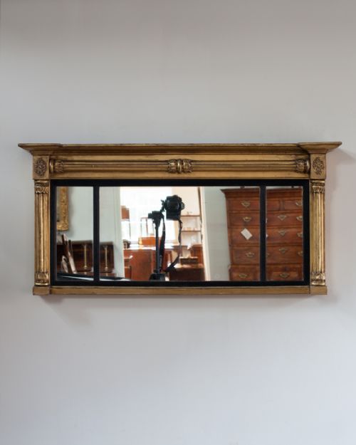 small regency gilt overmantel mirror - CATEGORY: ANTIQUE MIRRORS - DATED GEORGIAN