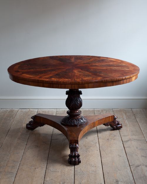SUPERB WILLIAM IV FLAME MAHOGANY CENTRE TABLE - ADDITIONAL PHOTO 1