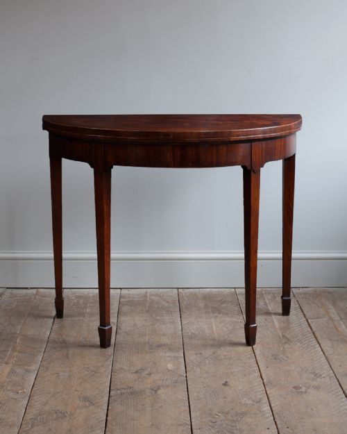 GEORGE III MAHOGANY DEMI LUNE CARD TABLE - ADDITIONAL PHOTO 1