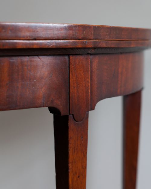 GEORGE III MAHOGANY DEMI LUNE CARD TABLE - ADDITIONAL PHOTO 6