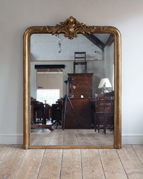 magnificent large 19th century gilt overmantel mirror - CATEGORY: ANTIQUE MIRRORS - DATED 19TH CENTURY