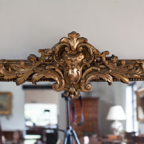 MAGNIFICENT LARGE 19TH CENTURY GILT OVERMANTEL MIRROR - ADDITIONAL PHOTO 4
