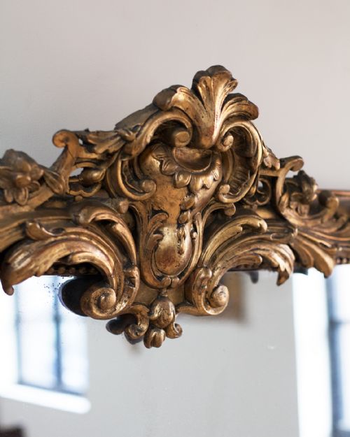 MAGNIFICENT LARGE 19TH CENTURY GILT OVERMANTEL MIRROR - ADDITIONAL PHOTO 5