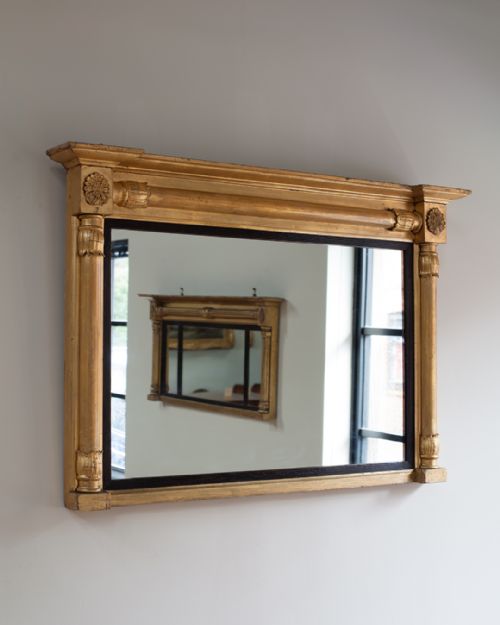 small regency gilt overmantel mirro - CATEGORY: ANTIQUE MIRRORS - DATED REGENCY