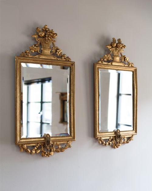 pair of 19th century continental gilt pier mirrors - CATEGORY: ANTIQUE MIRRORS - DATED 19TH CENTURY