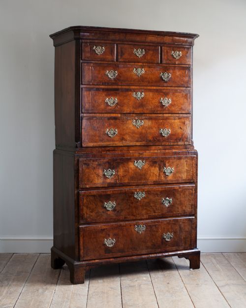 GEORGE II WALNUT CHEST ON CHEST - ADDITIONAL PHOTO 1