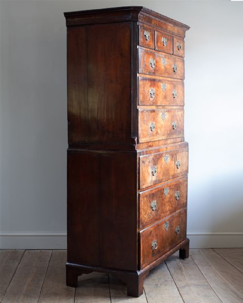 GEORGE II WALNUT CHEST ON CHEST - ADDITIONAL PHOTO 3