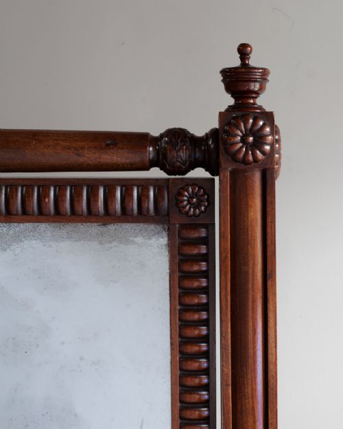 REGENCY MAHOGANY CHEVAL MIRROR - ADDITIONAL PHOTO 3