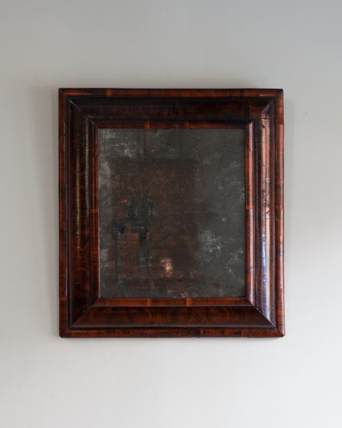 william mary olive wood cushion mirror - CATEGORY: ANTIQUE MIRRORS - DATED 17TH CENTURY
