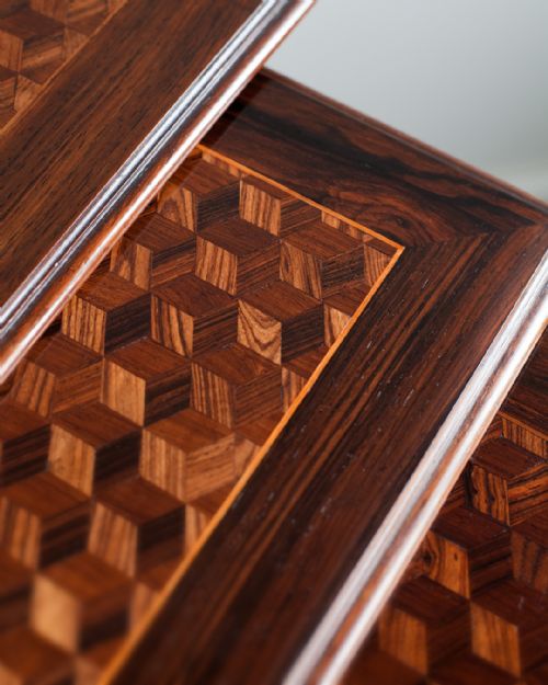 19TH CENTURY ROSEWOOD AND PARQUETRY NEST OF FOUR TABLES - ADDITIONAL PHOTO 6