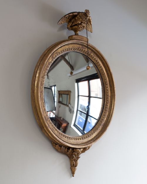 REGENCY GILT CONVEX MIRROR - ADDITIONAL PHOTO 1