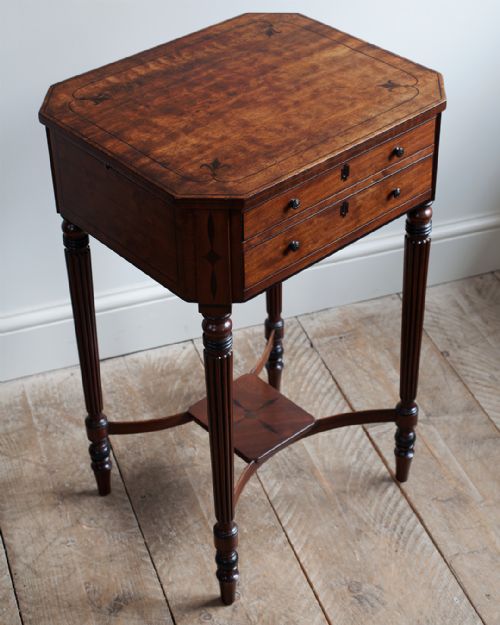REGENCY MAHOGANY OCTAGONAL WORK TABLE - ADDITIONAL PHOTO 1
