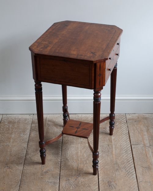 REGENCY MAHOGANY OCTAGONAL WORK TABLE - ADDITIONAL PHOTO 6