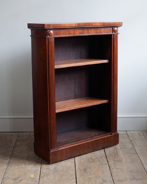 SMALL WILLIAM IV MAHOGANY OPEN BOOKCASE - ADDITIONAL PHOTO 7