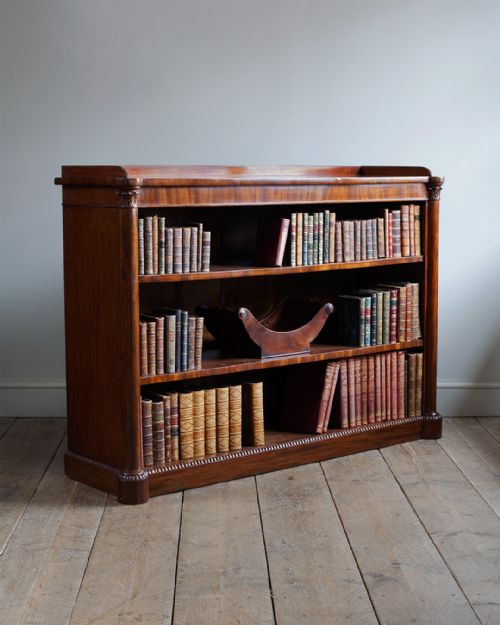 19th century mahogany open bookcase - CATEGORY: ANTIQUE BOOKCASES - DATED 19TH CENTURY