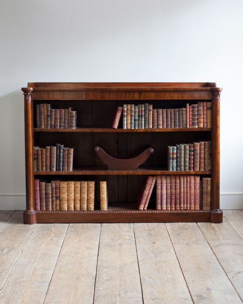 19TH CENTURY MAHOGANY OPEN BOOKCASE - ADDITIONAL PHOTO 1