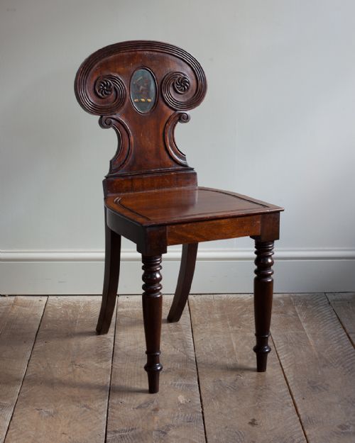 tremendous william iv mahogany hall chair - CATEGORY: ANTIQUE CHAIRS - DATED 19TH CENTURY