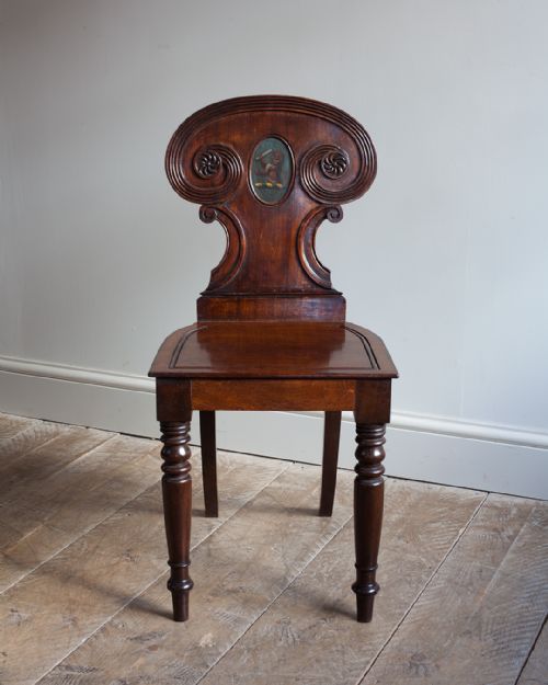 TREMENDOUS WILLIAM IV MAHOGANY HALL CHAIR - ADDITIONAL PHOTO 2