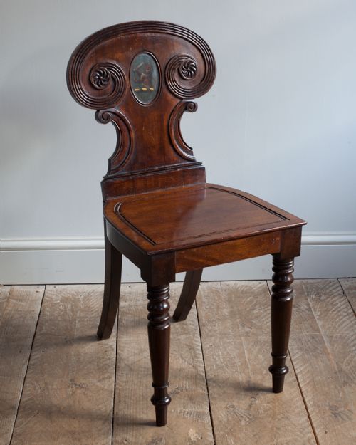 TREMENDOUS WILLIAM IV MAHOGANY HALL CHAIR - ADDITIONAL PHOTO 3