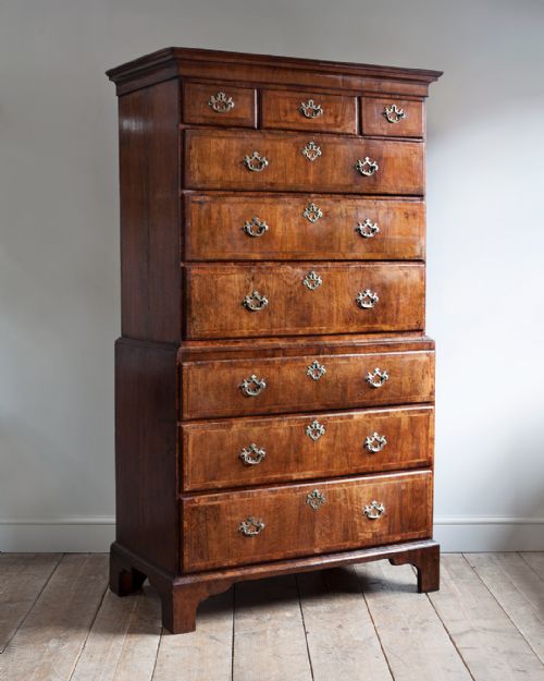 george ii walnut chest on chest - CATEGORY: ANTIQUE CHEST OF DRAWERS - DATED 18TH CENTURY