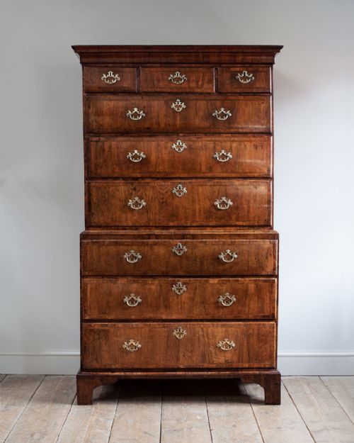 GEORGE II WALNUT CHEST ON CHEST - ADDITIONAL PHOTO 1