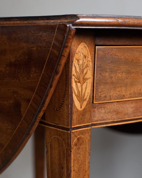 GEORGE III MAHOGANY OVAL PEMBROKE TABLE - ADDITIONAL PHOTO 5