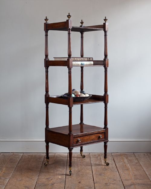 regency simulated rosewood whatnot - CATEGORY: ANTIQUE FURNITURE - DATED 19TH CENTURY