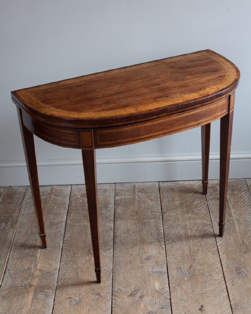 GEORGE III ROSEWOOD D SHAPED CARD TABLE - ADDITIONAL PHOTO 3
