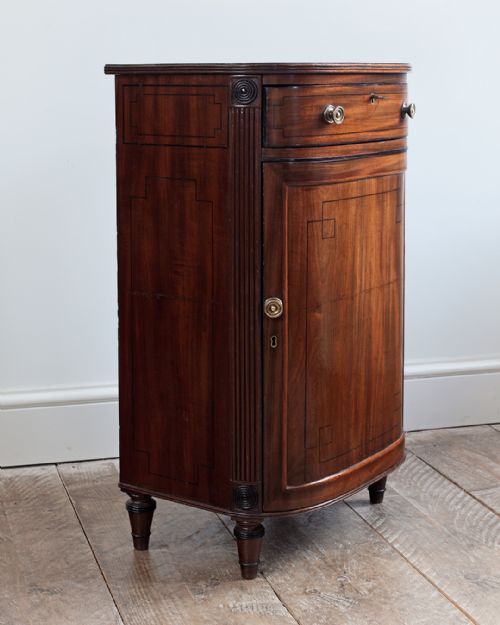 REGENCY MAHOGANY BOWFRONT BEDSIDE CUPBOARD - ADDITIONAL PHOTO 2