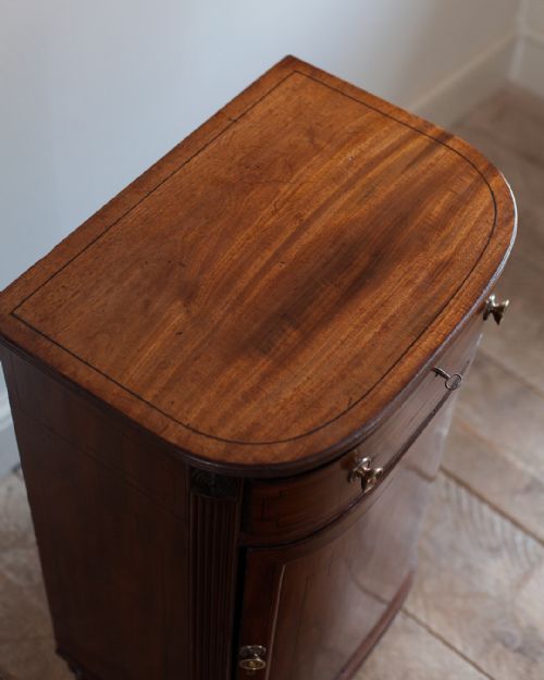 REGENCY MAHOGANY BOWFRONT BEDSIDE CUPBOARD - ADDITIONAL PHOTO 3