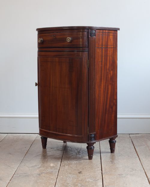 REGENCY MAHOGANY BOWFRONT BEDSIDE CUPBOARD - ADDITIONAL PHOTO 4