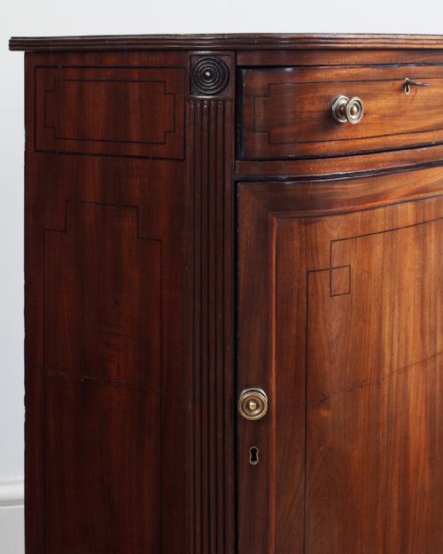 REGENCY MAHOGANY BOWFRONT BEDSIDE CUPBOARD - ADDITIONAL PHOTO 5